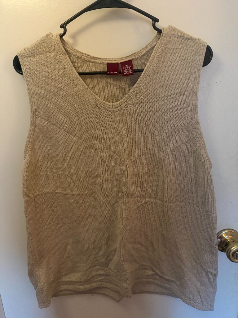 Merona Beige Sweater Vest W XL